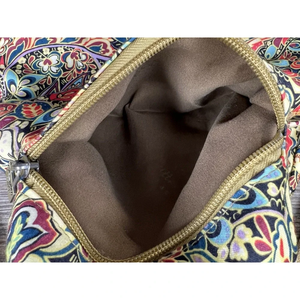Black Butterfly Bohemian Style Canvas‎ Sling Backpack Multicolor Paisley Floral